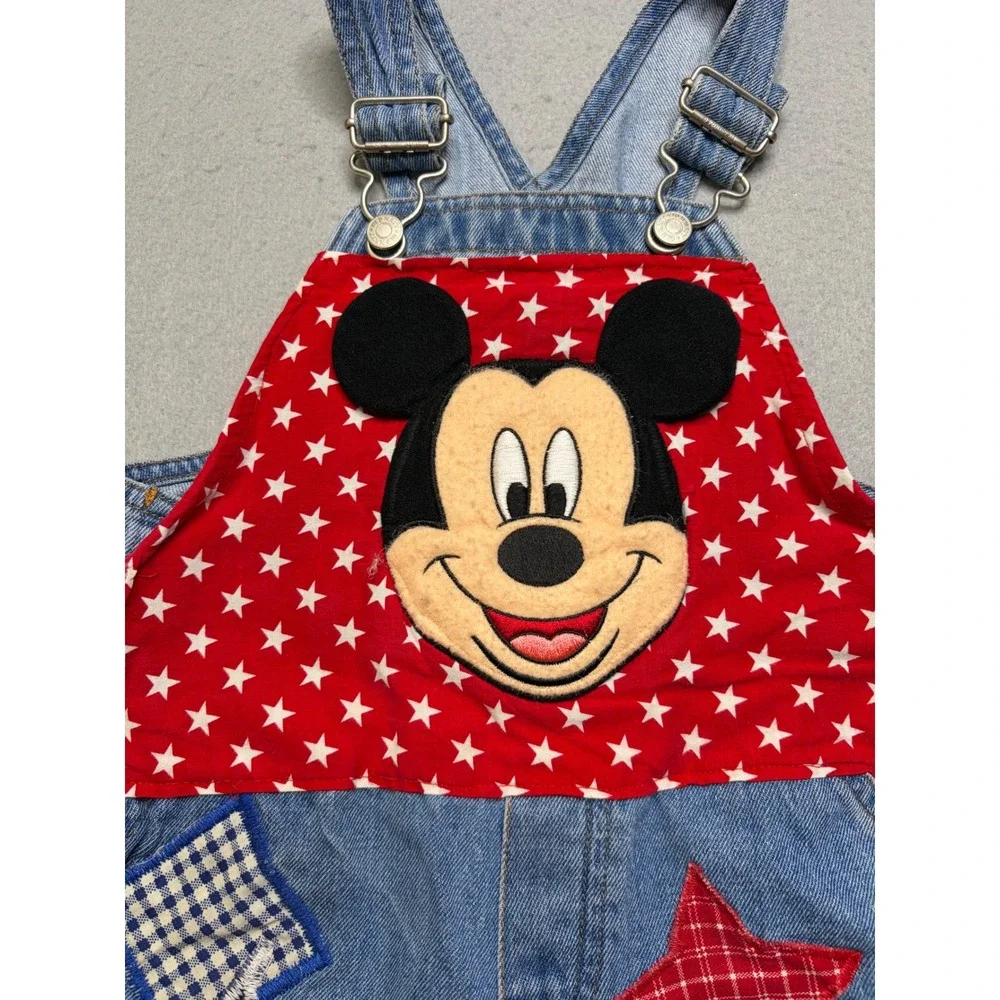Old‎ Navy Overalls Toddler 2T Blue Mickey Mouse 4th of July Summer Shortalls
